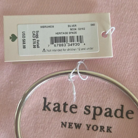 Kate Spade Heritage Spade Silver Bangle Bracelet NWT - Picture 4 of 6
